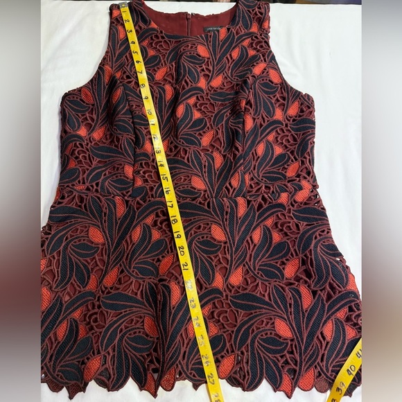 Ann Taylor Red and Black Fitted Embellished Tank Top - Picture 13 of 13